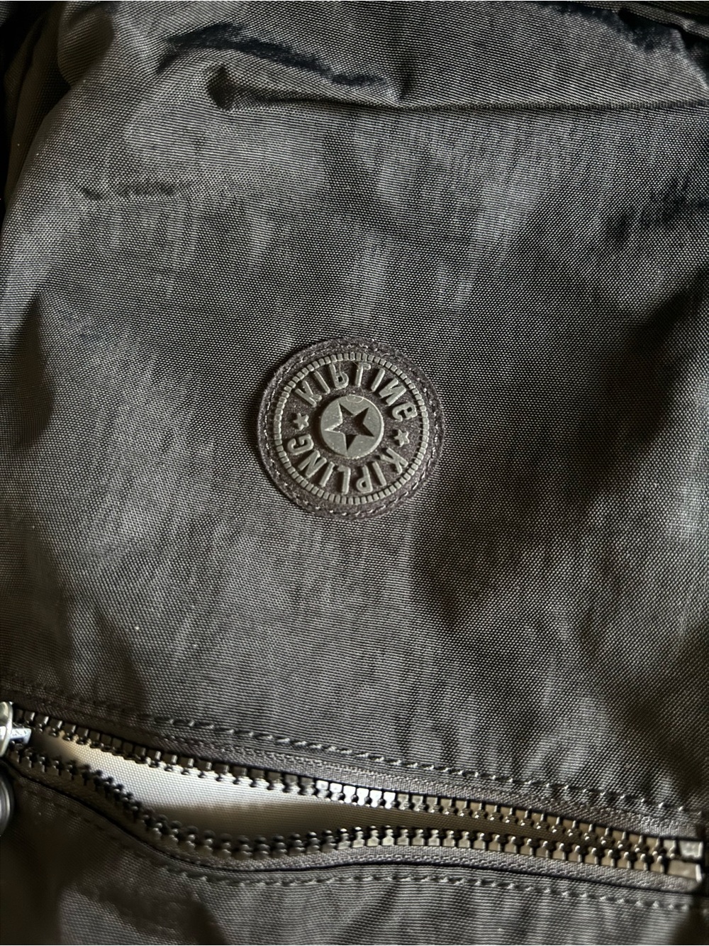 Kipling Black Backpack with Light Gray Interior Pocket